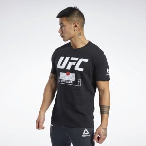 Koszulki Męskie Reebok UFC FG Fight Week Czarne PL 12AWHFZ